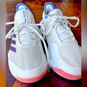 Adidas mens Athletic Shoes | Adizero Ubersonic 3 White/Tech Ink/True Orange